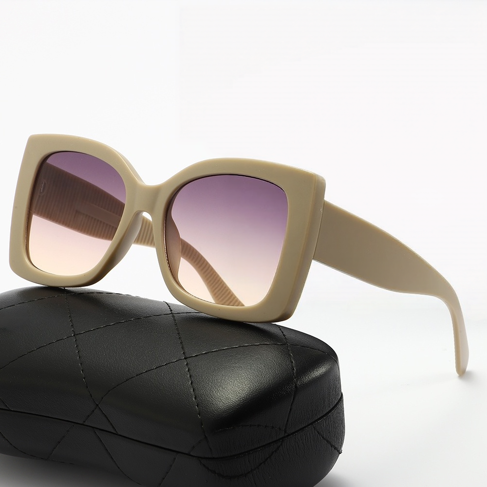 Wide leg sunglasses, square blackout glasses E1325