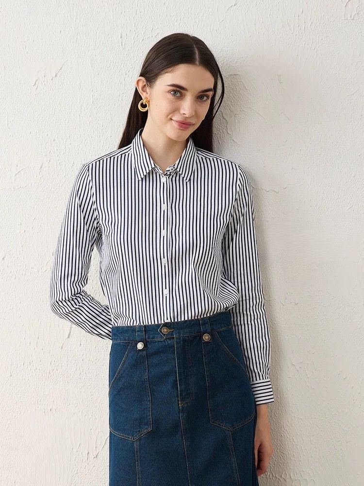 Ladies' striped casual shirt  E437
