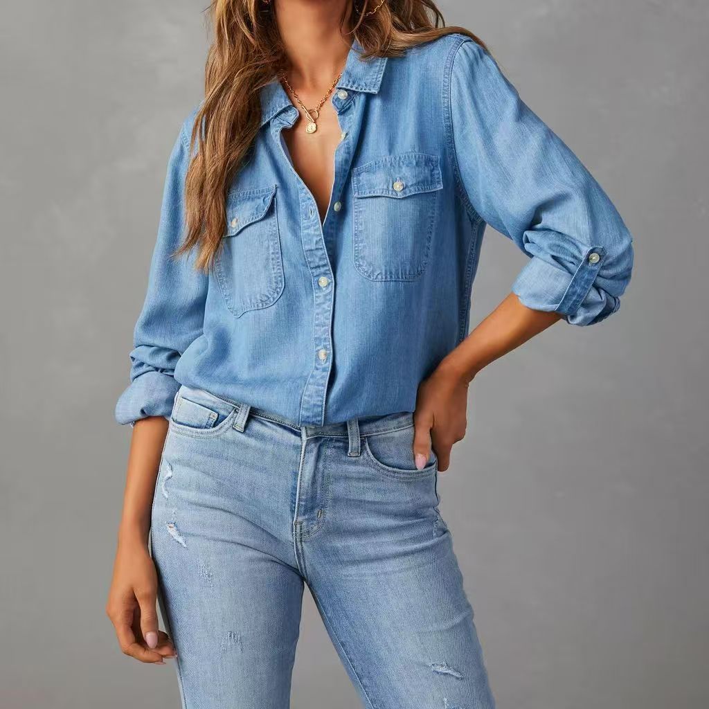 Simple and versatile shirtdaily top    E261