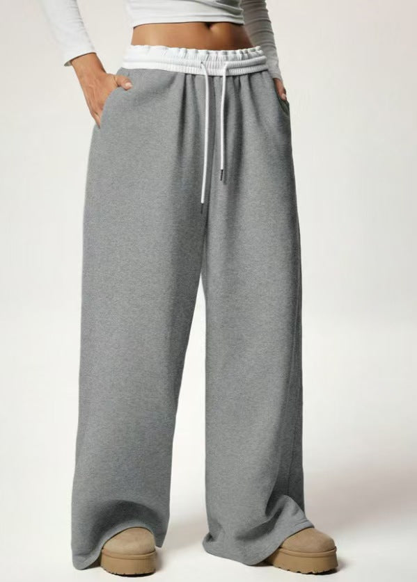 Wide leg loose solid color pants  E1405