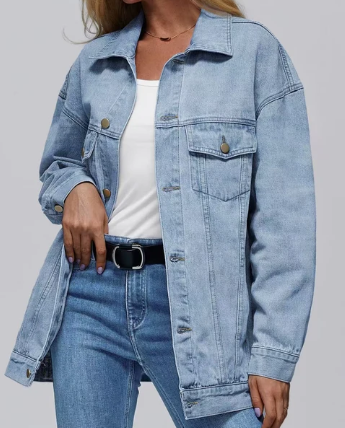 Loose casual jacket with long sleeves  E581