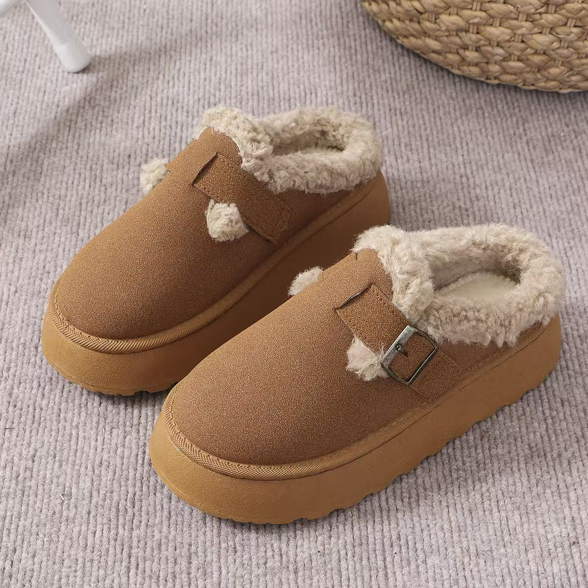 Plush warm casual cotton slippers  E110