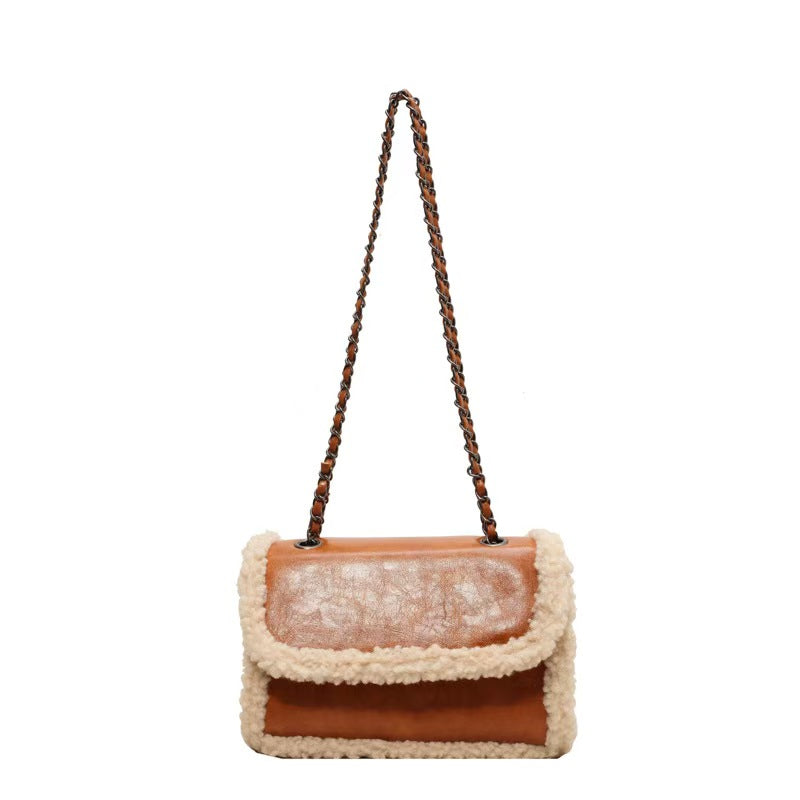 Diagonal single shoulder small square bag  E371