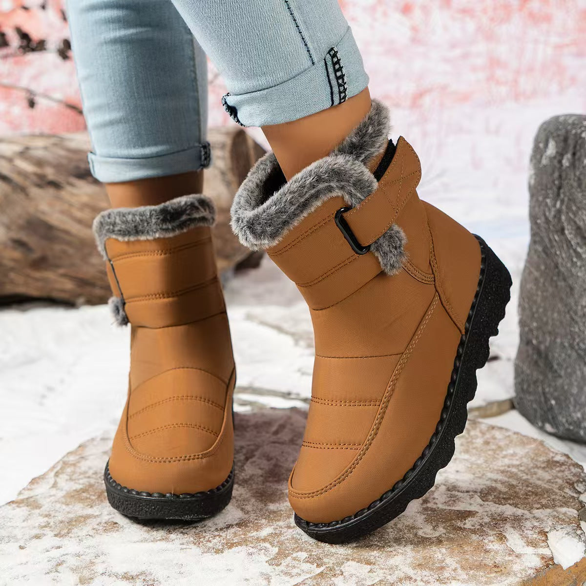 Popular high top snow boots with fleece   E259