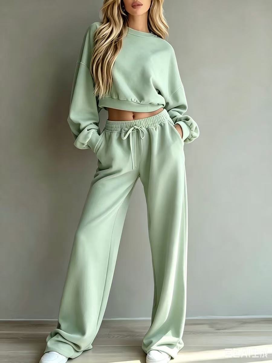 Spring and Autumn Long Sleeve Hooded Sports Set  E1410