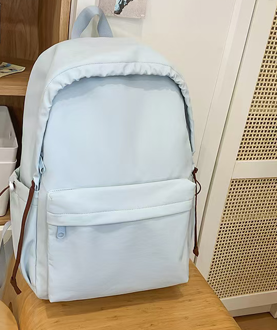 Simple solid color large capacity backpack E1335