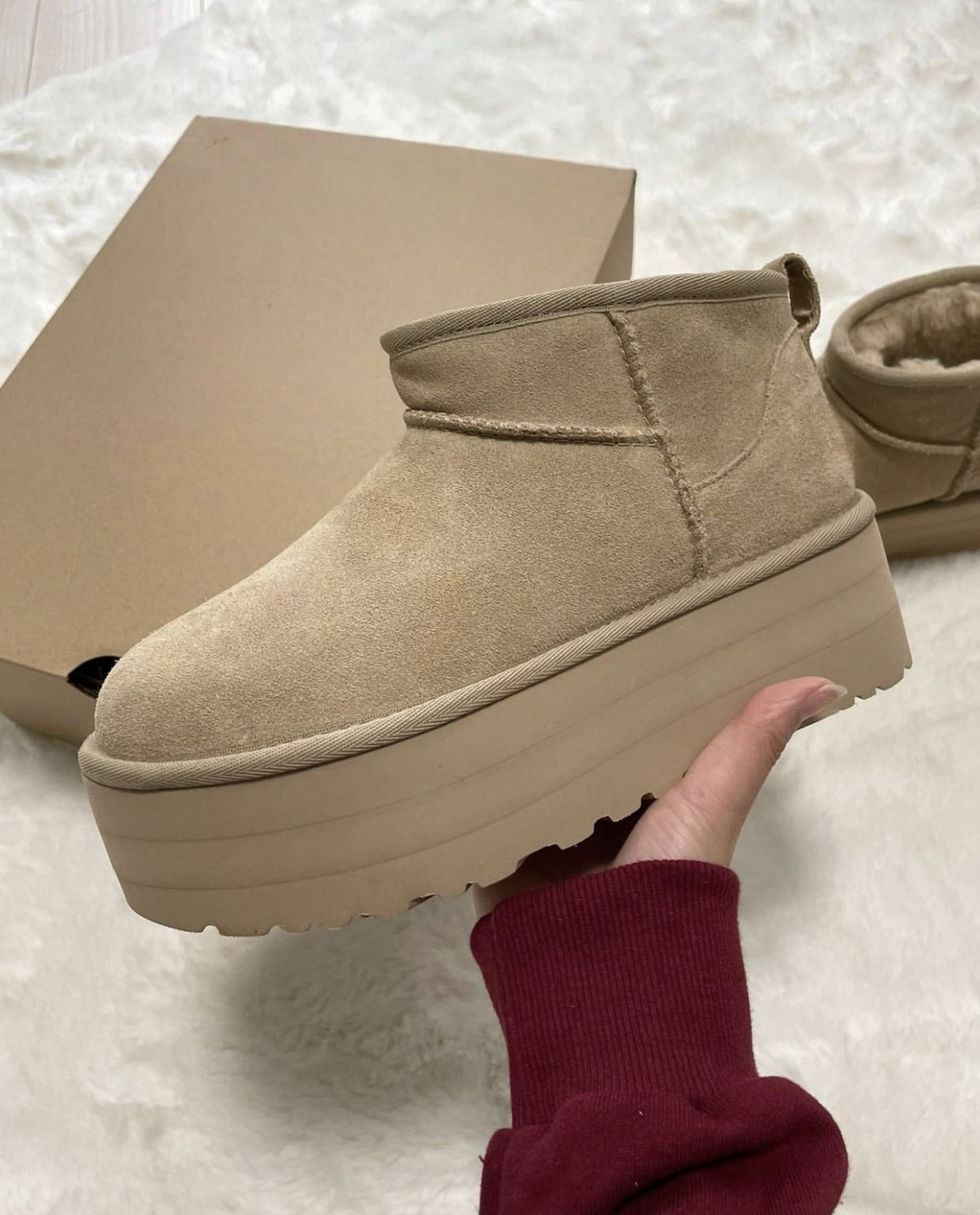 Casual thick soled cotton shoes with fleece  E492