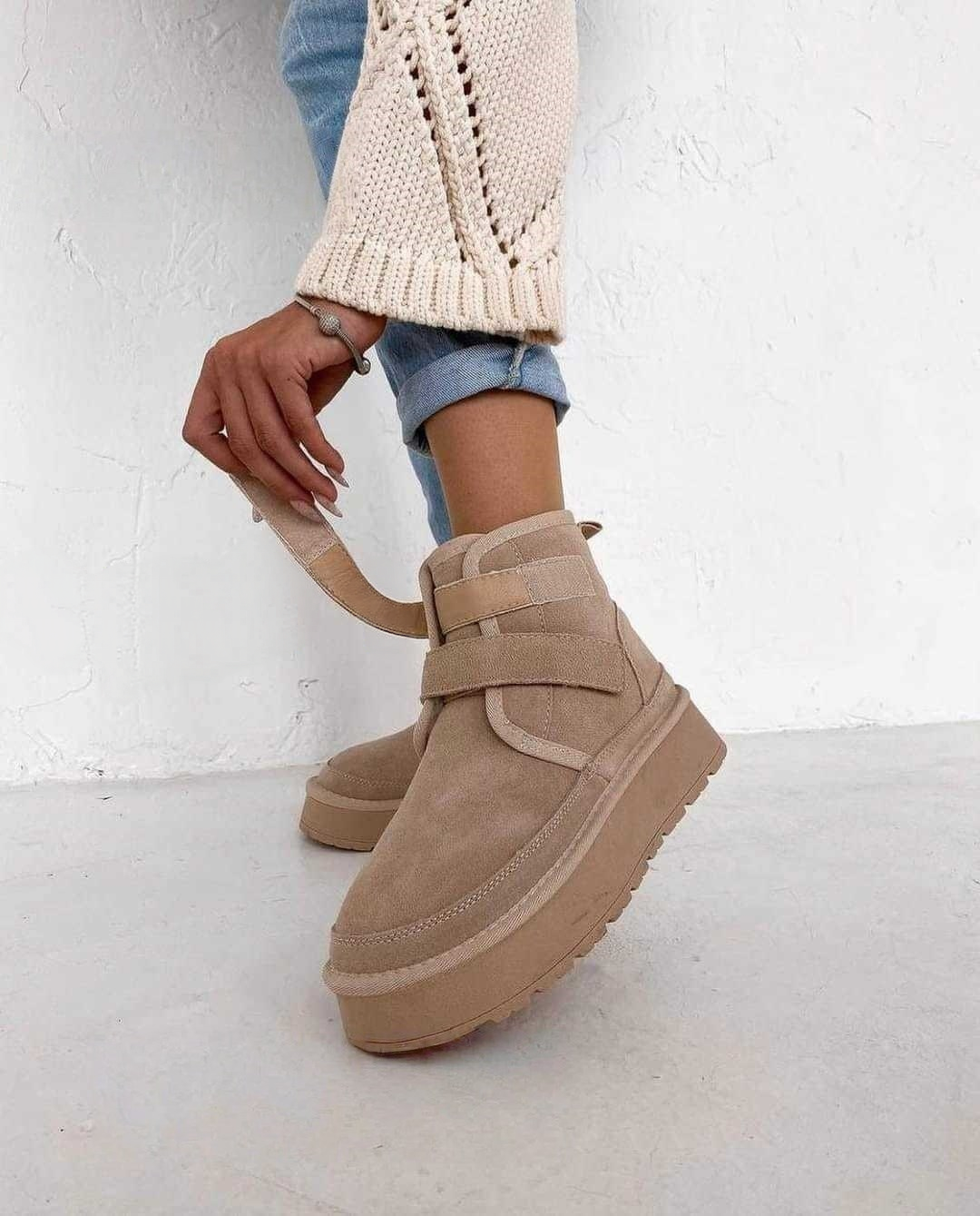 Warm snow boots with thick soles and height increasing cotton shoes  E714