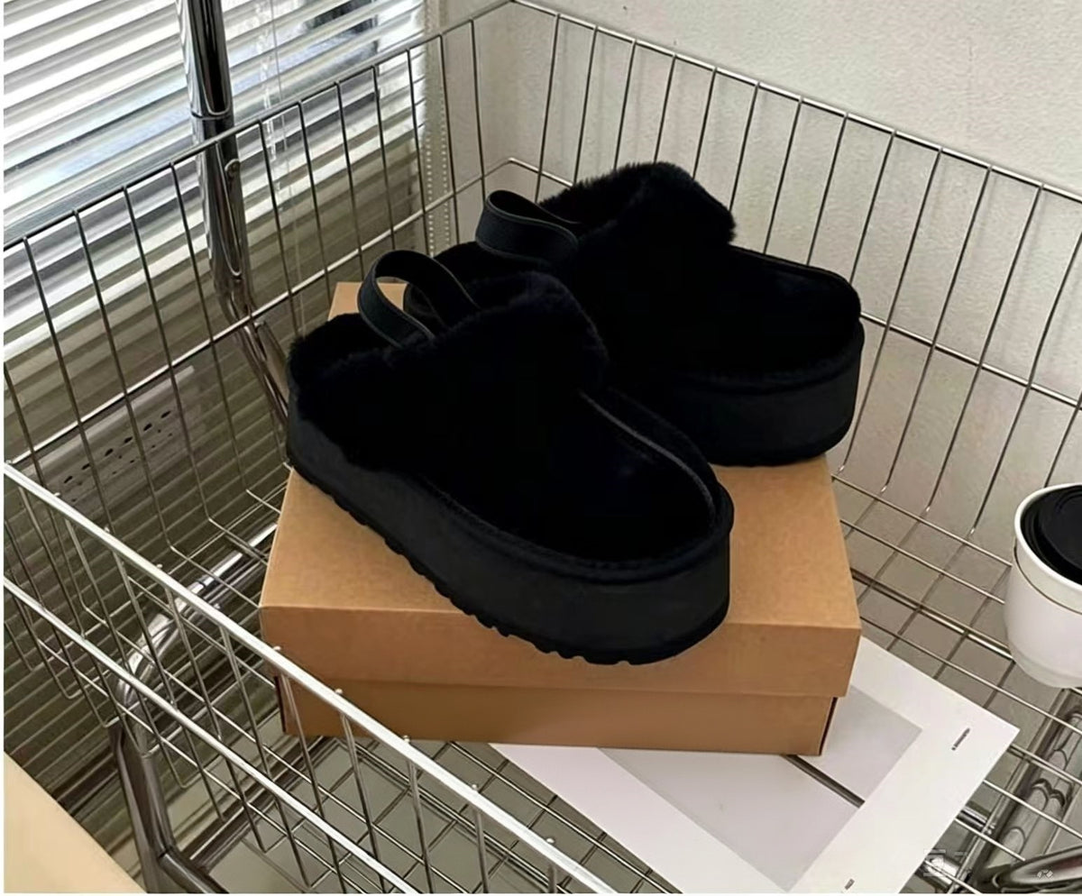 Half slippers with thick velvet sole  E1481