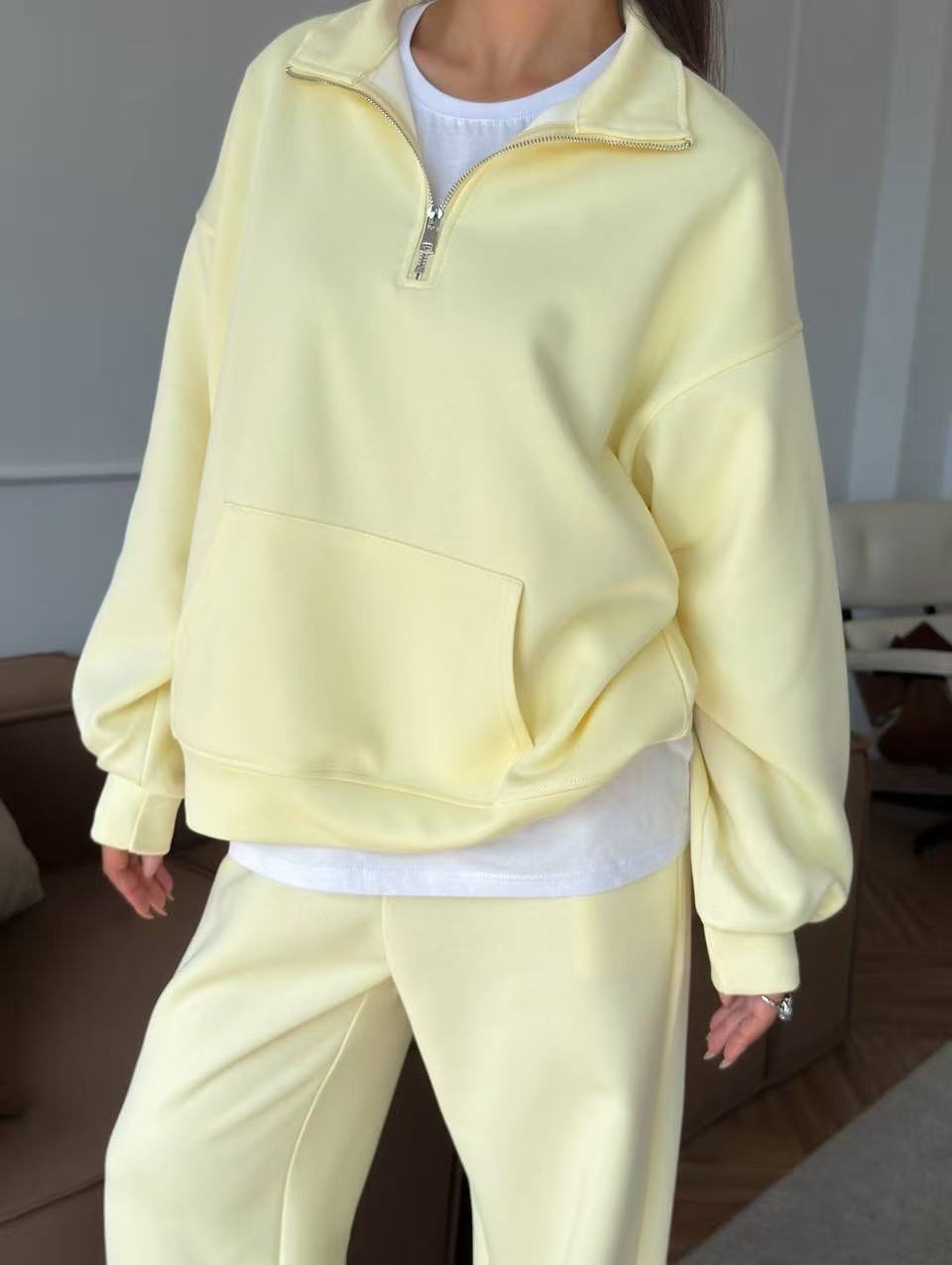 Casual loose long sleeved suit E1488
