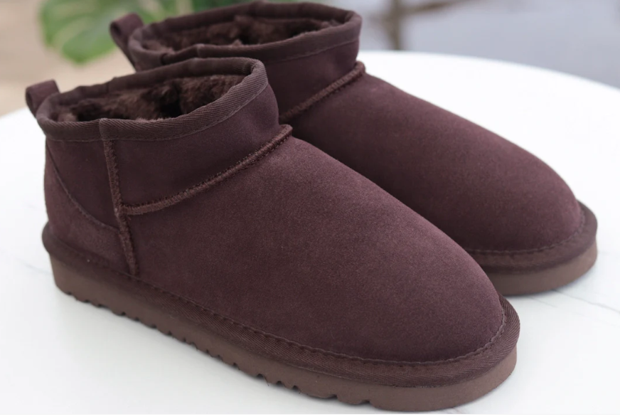 Low cut snow boots with plush anti slip   E476