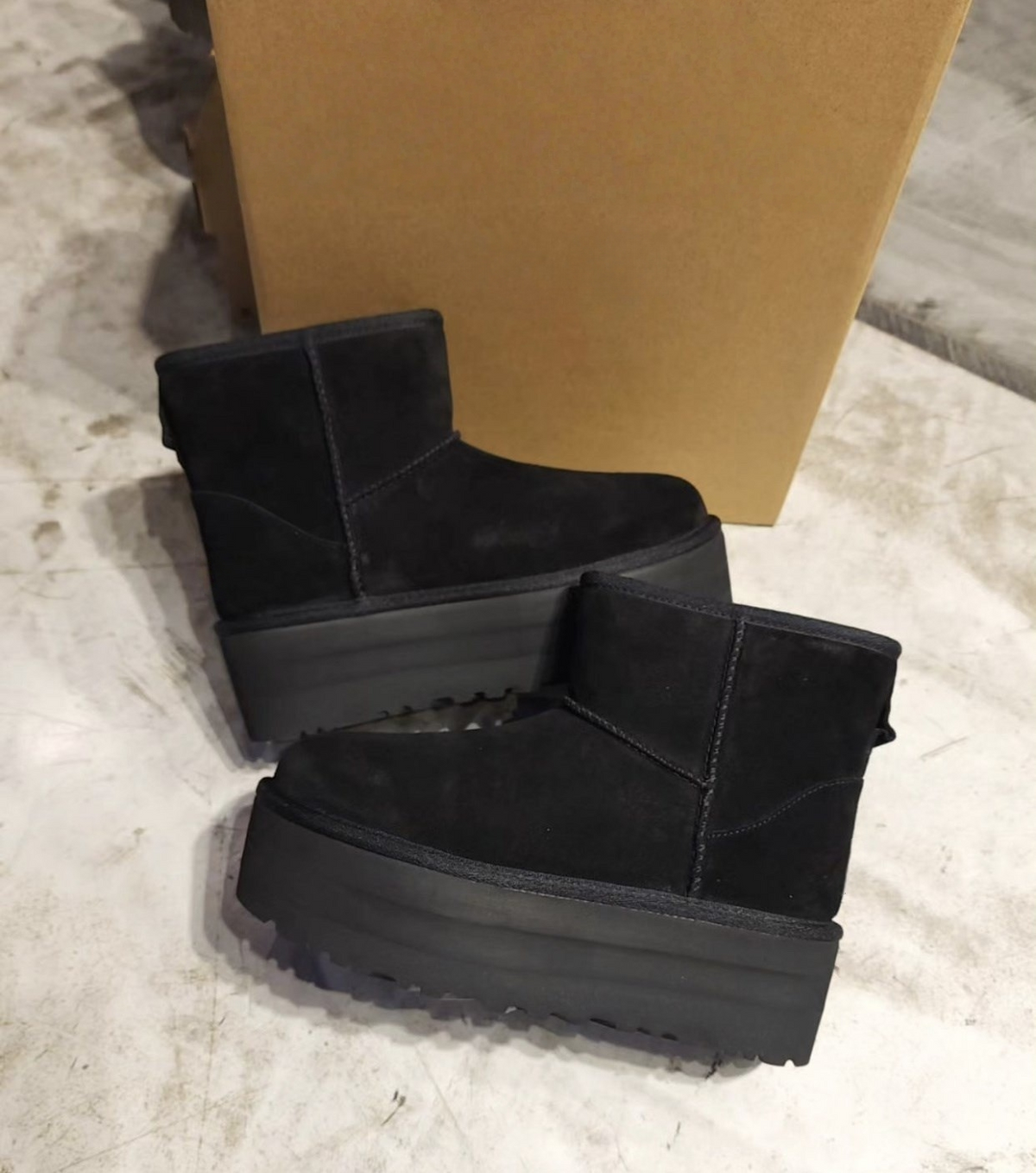 Casual thick soled cotton shoes with fleece  E492