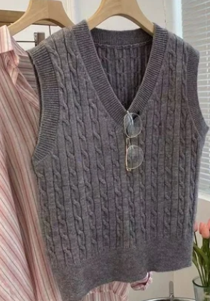 Retro Knitted Sweater Vest  E699