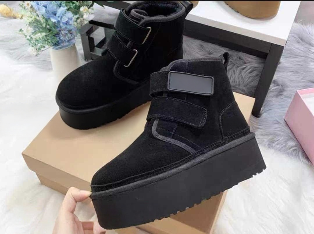 Warm snow boots with thick soles and height increasing cotton shoes  E714