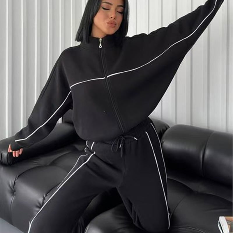Solid color loose and simple sports and leisure set   E248