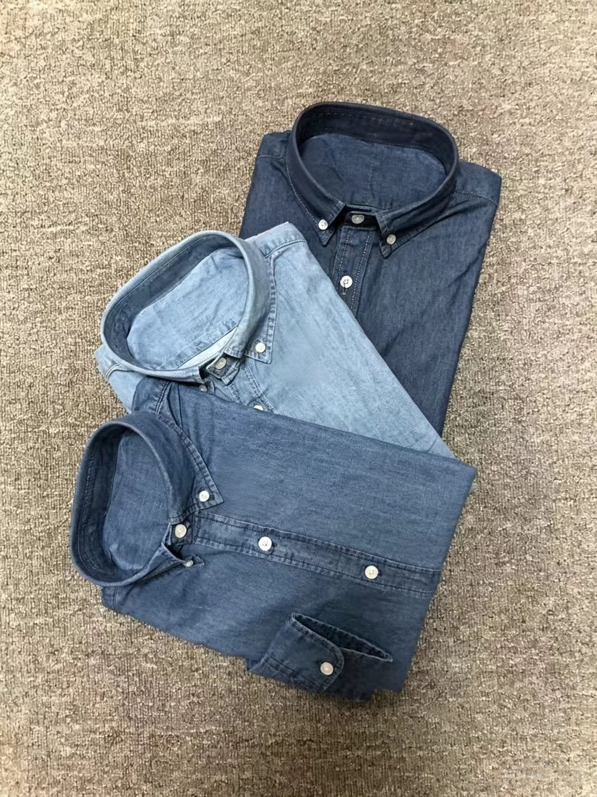 Retro denim long sleeved shirt E1453