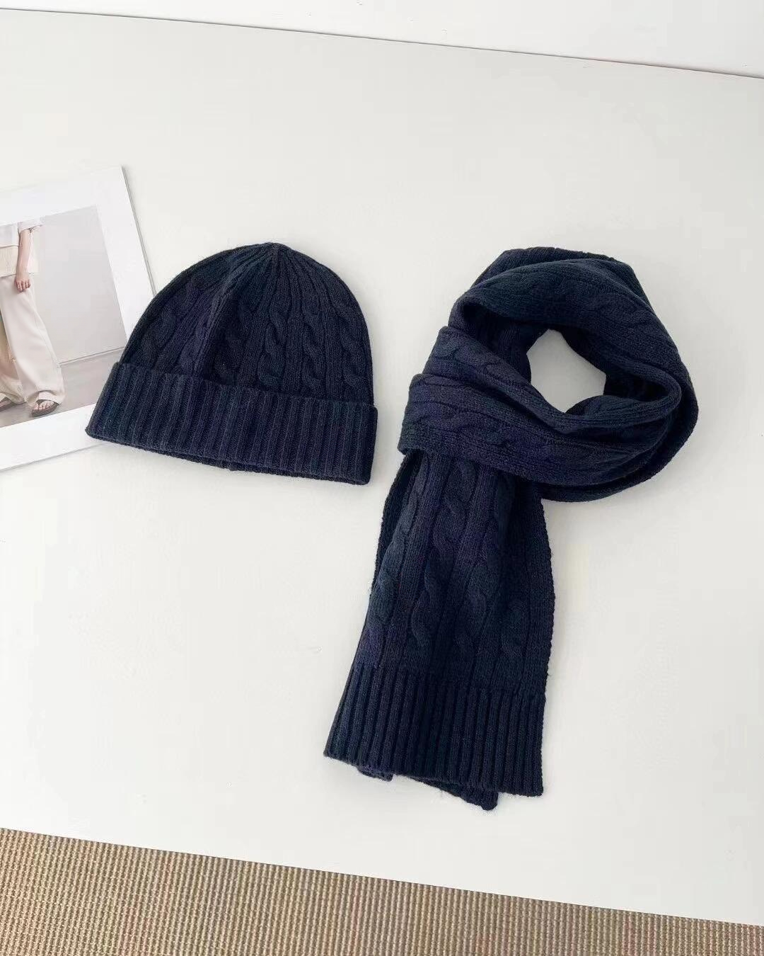 Popular high-end warm hat and scarf two-piece set   E1495