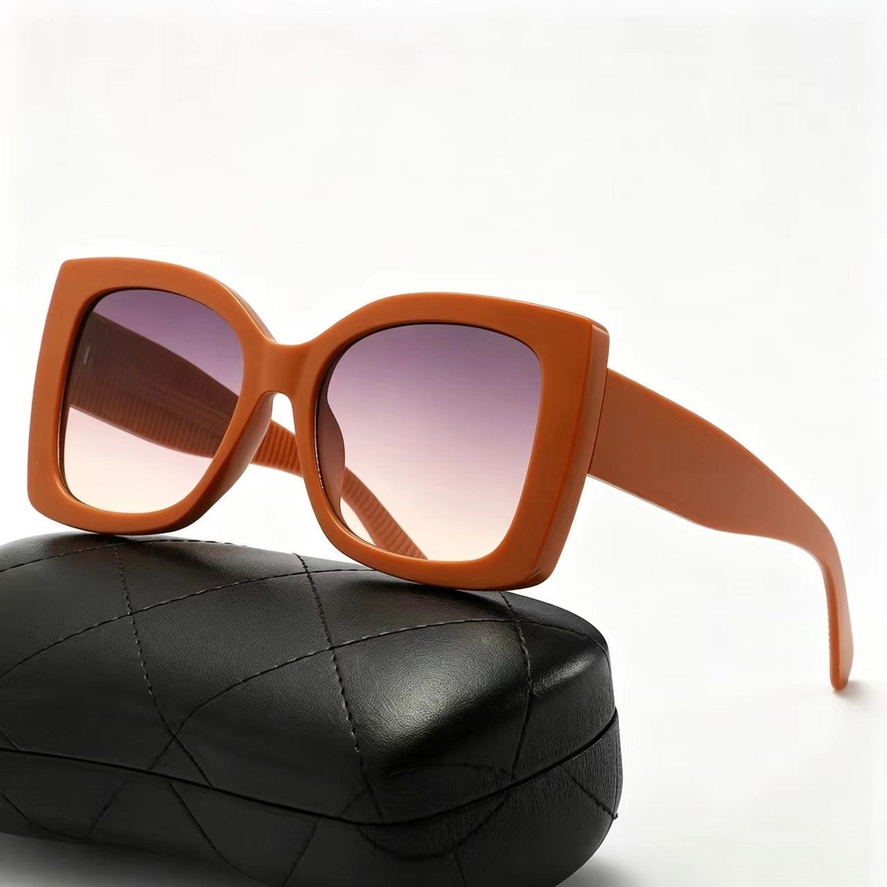 Wide leg sunglasses, square blackout glasses E1325
