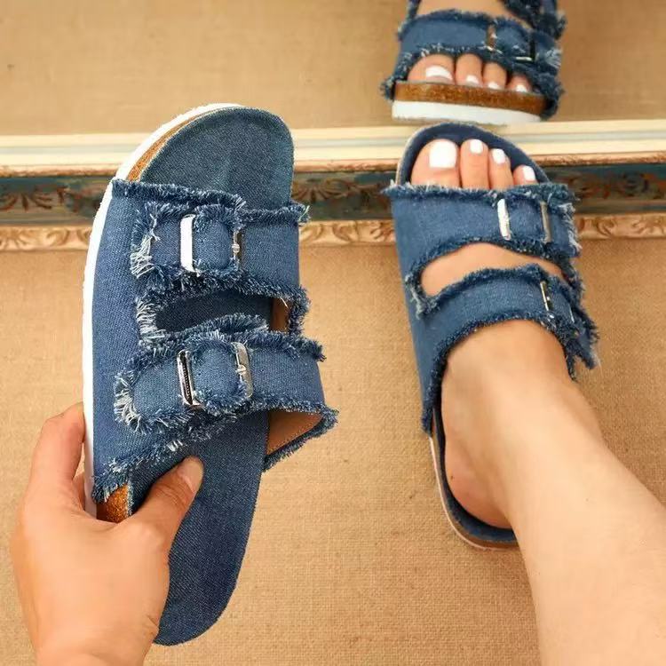 Women's soft soled slippers for wearing outside E1354