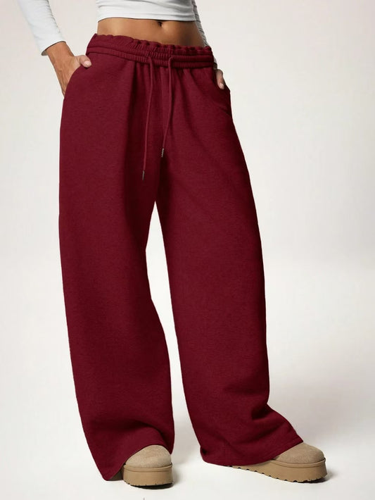 Wide leg loose solid color pants  E1405
