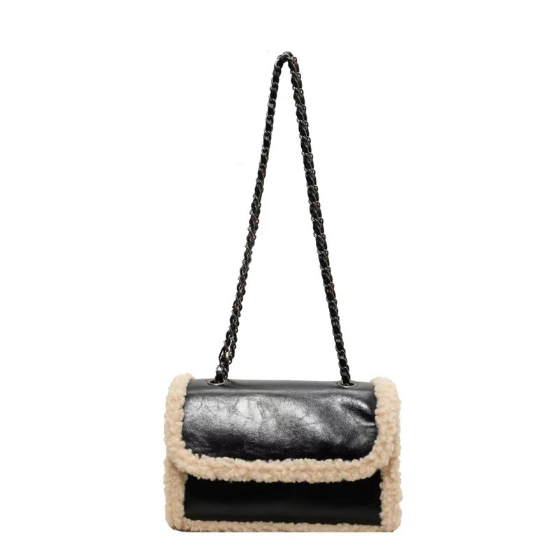 Diagonal single shoulder small square bag  E371