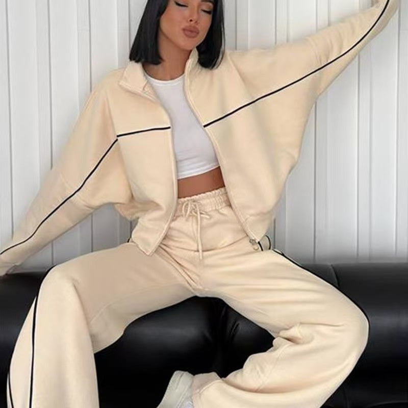 Solid color loose and simple sports and leisure set   E248