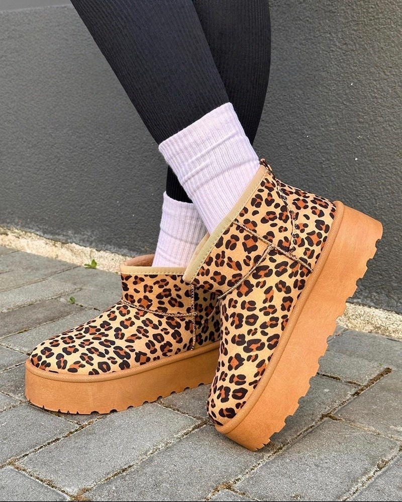 Casual thick soled cotton shoes with fleece  E492