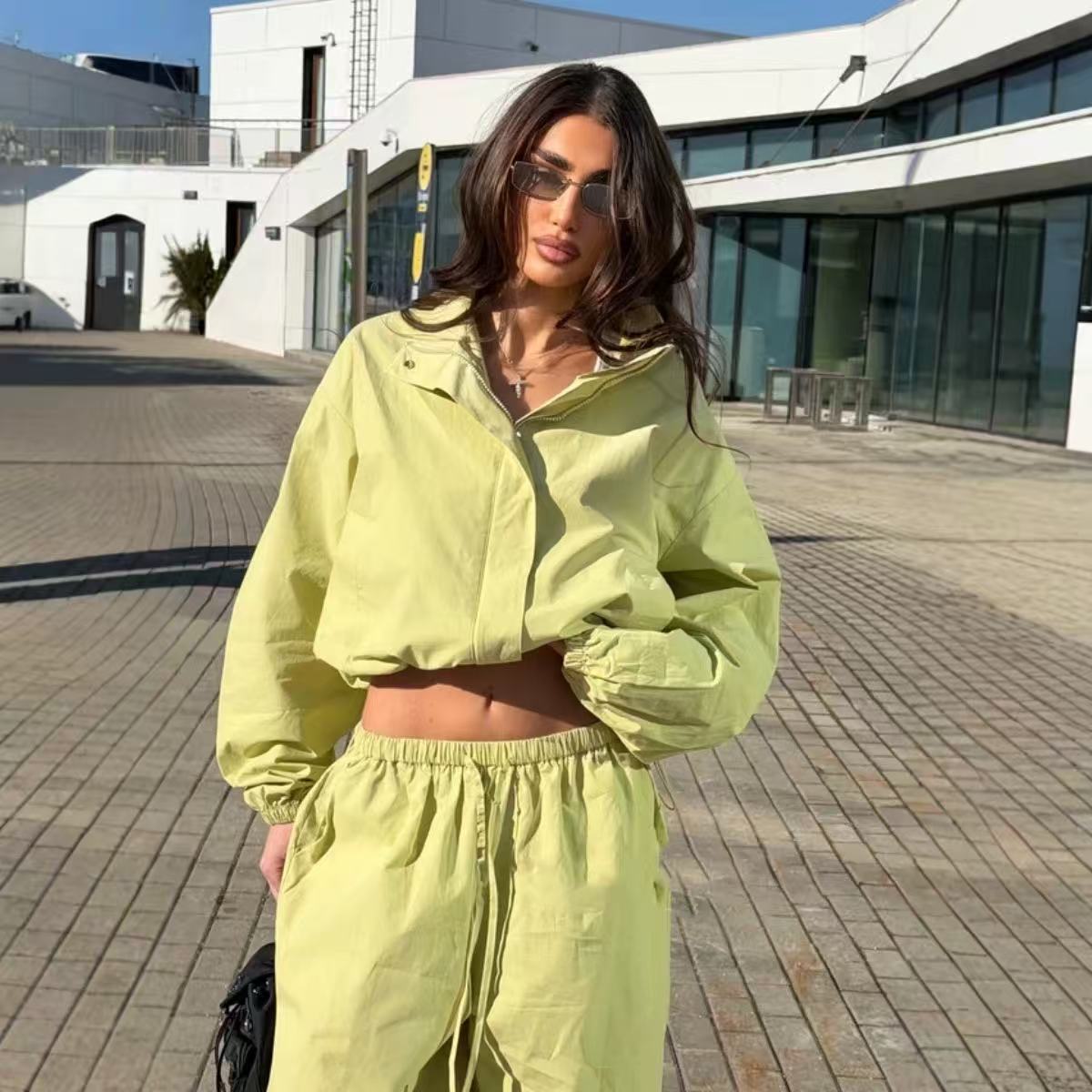 Loose casual sports cardigan set   E1489