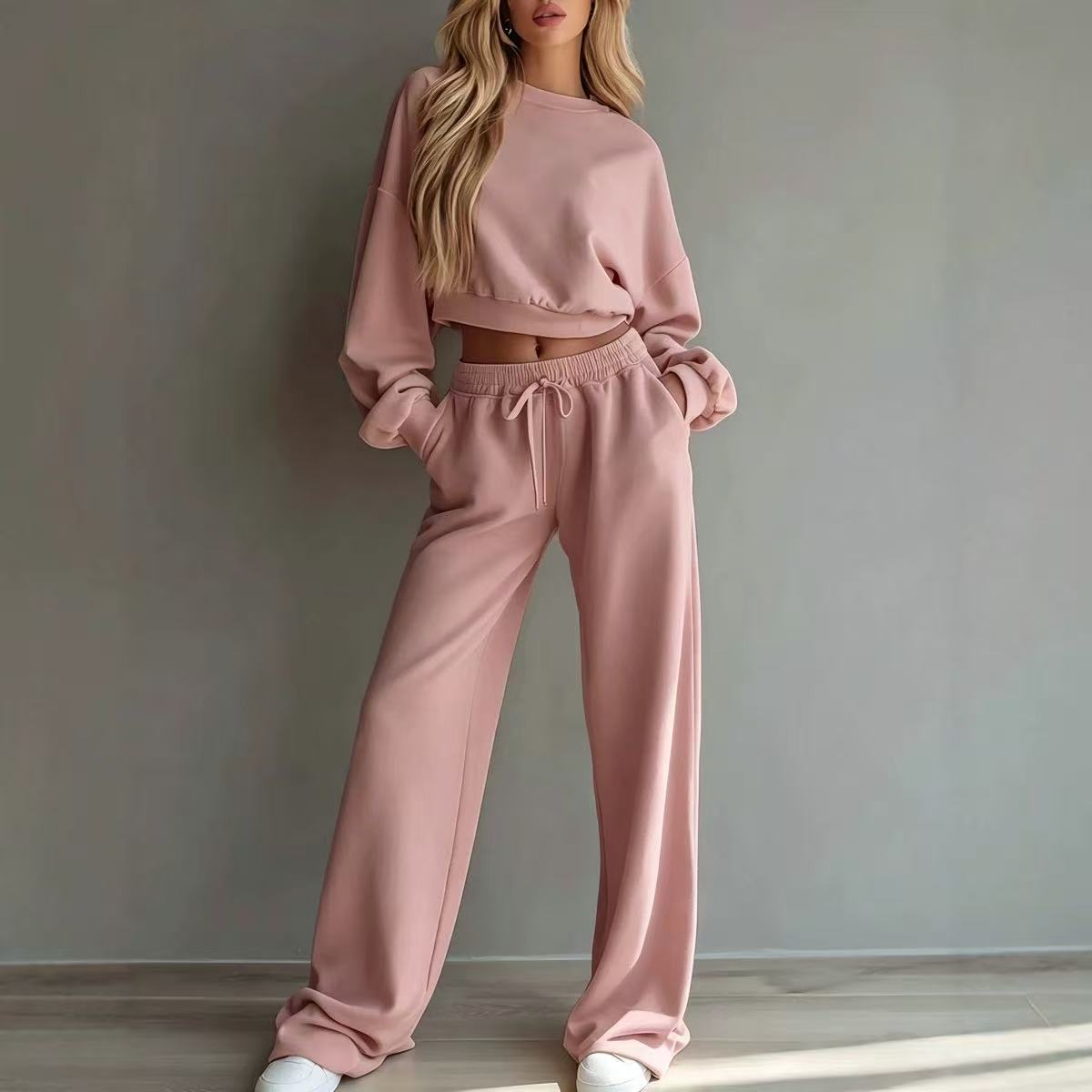 Spring and Autumn Long Sleeve Hooded Sports Set  E1410