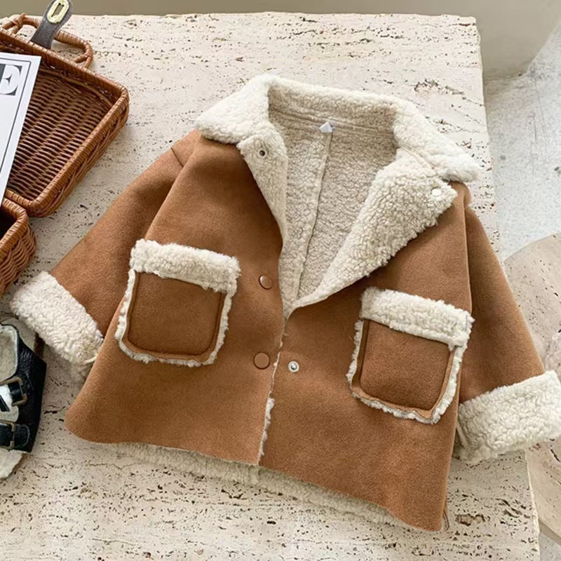 Retro children's thick warm jacket    E185
