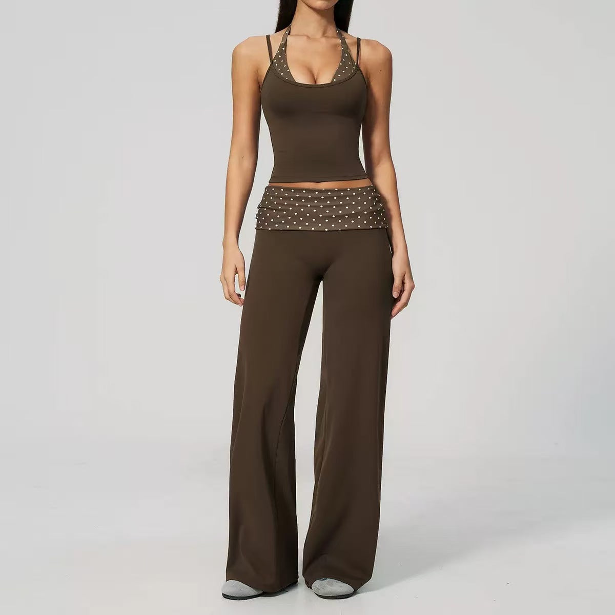 Wave point exercise quick drying yoga suit set  E1406