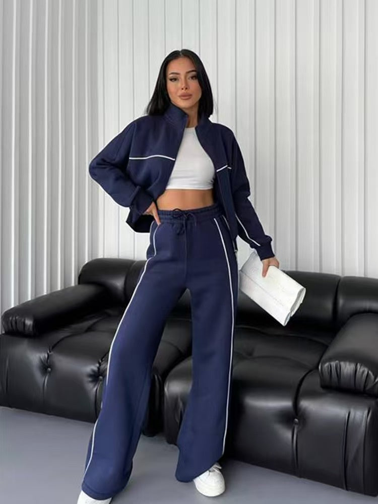 Solid color loose and simple sports and leisure set   E248