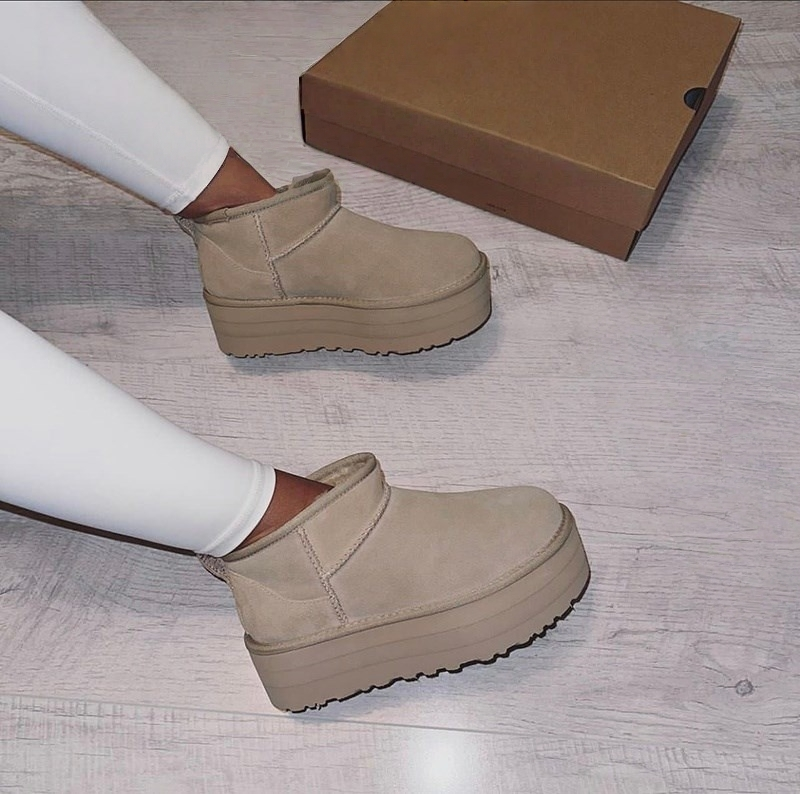 Casual thick soled cotton shoes with fleece  E492