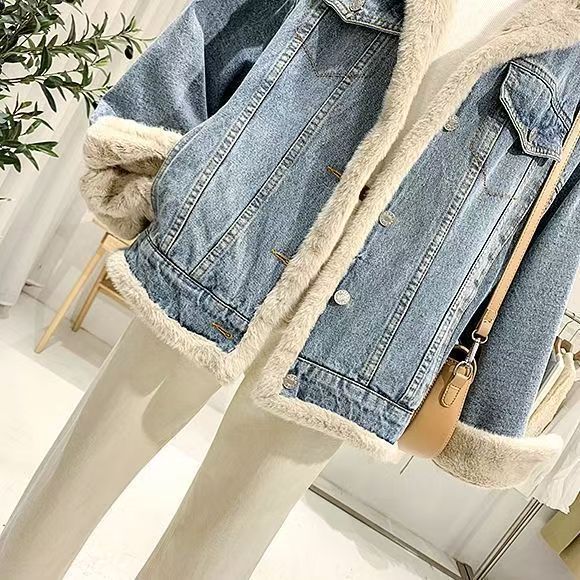 Thick casual loose warm jacket     E341