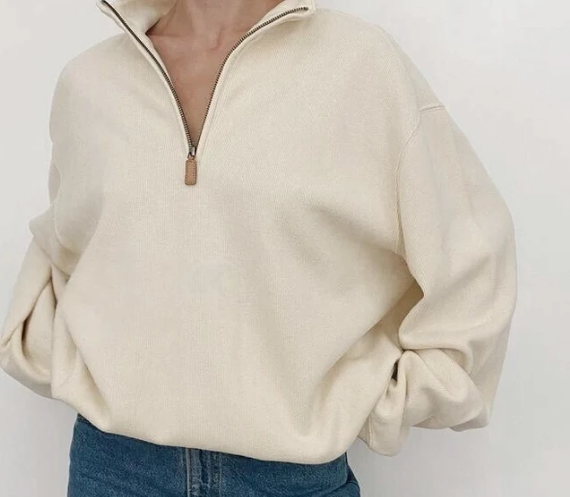 Popular half zip top with long sleeves  E783