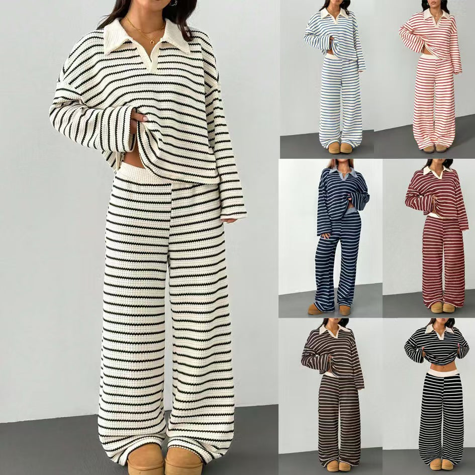 Casual loose striped suit  E1491