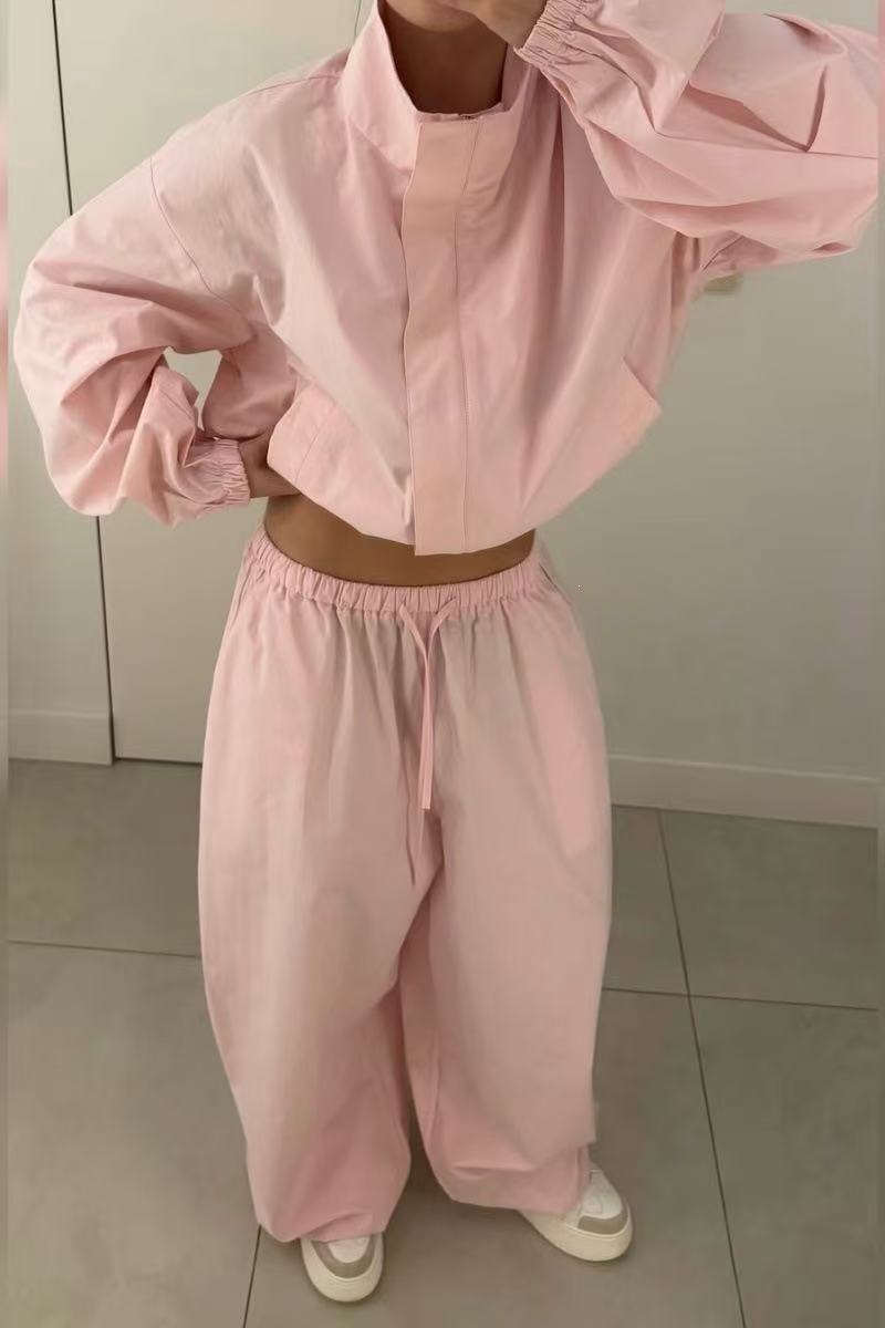 Loose casual sports cardigan set   E1489