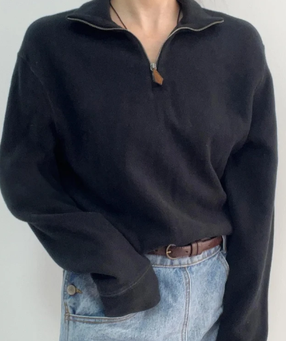 Popular half zip top with long sleeves  E783