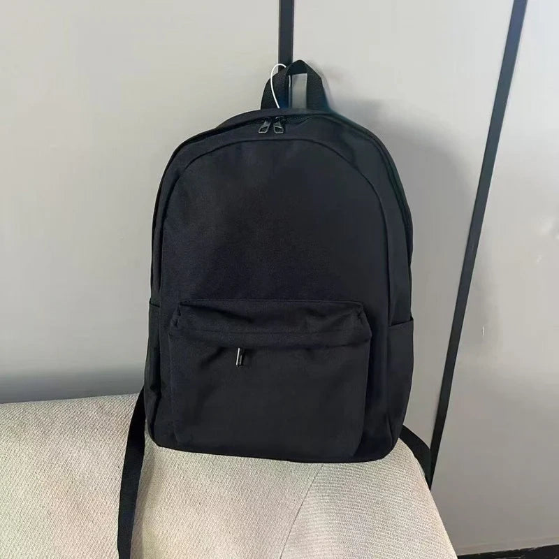Simple solid color large capacity backpack  E1315