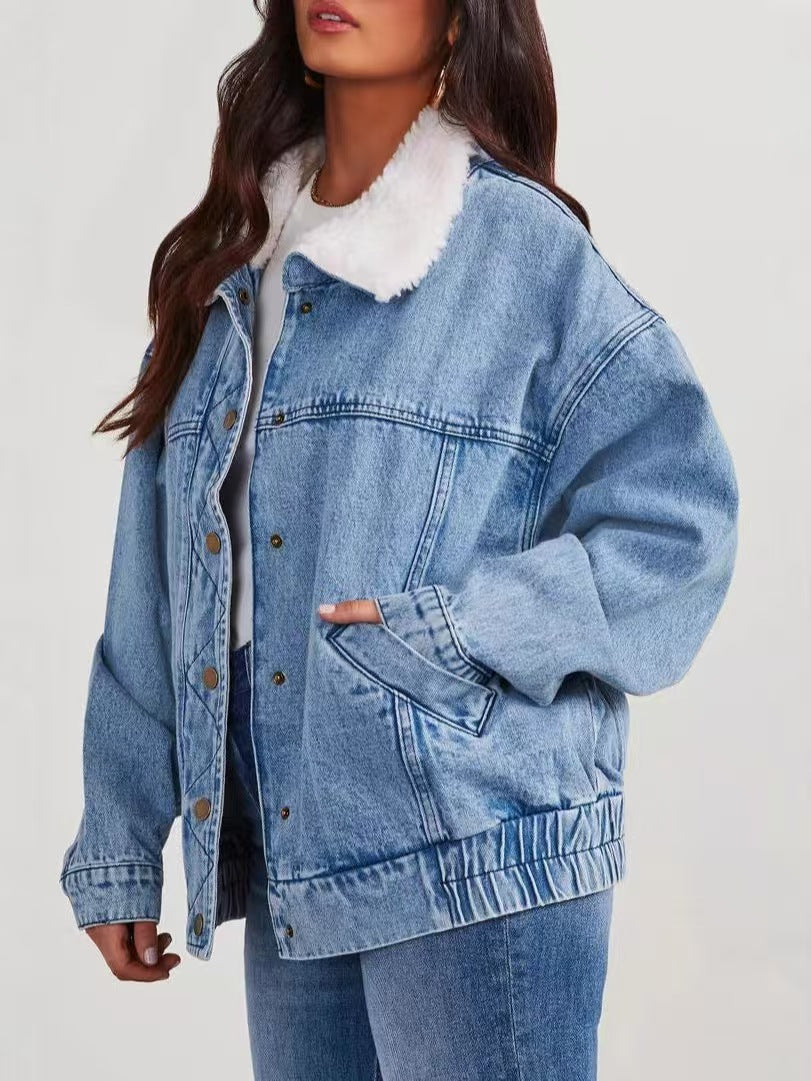 Casual loose denim jacket   E1501