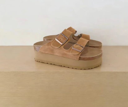 Thick soled sandals without heels for outdoor wear   E1084