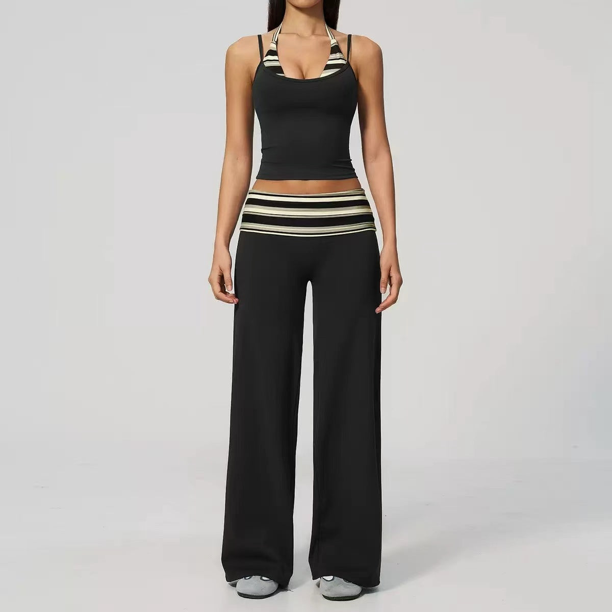 Wave point exercise quick drying yoga suit set  E1406