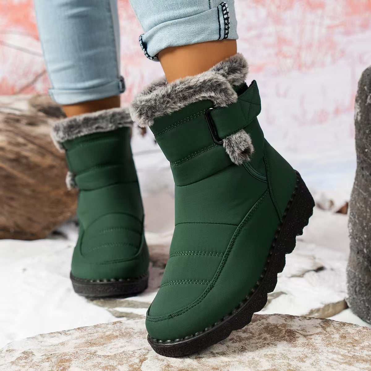 Popular high top snow boots with fleece   E259