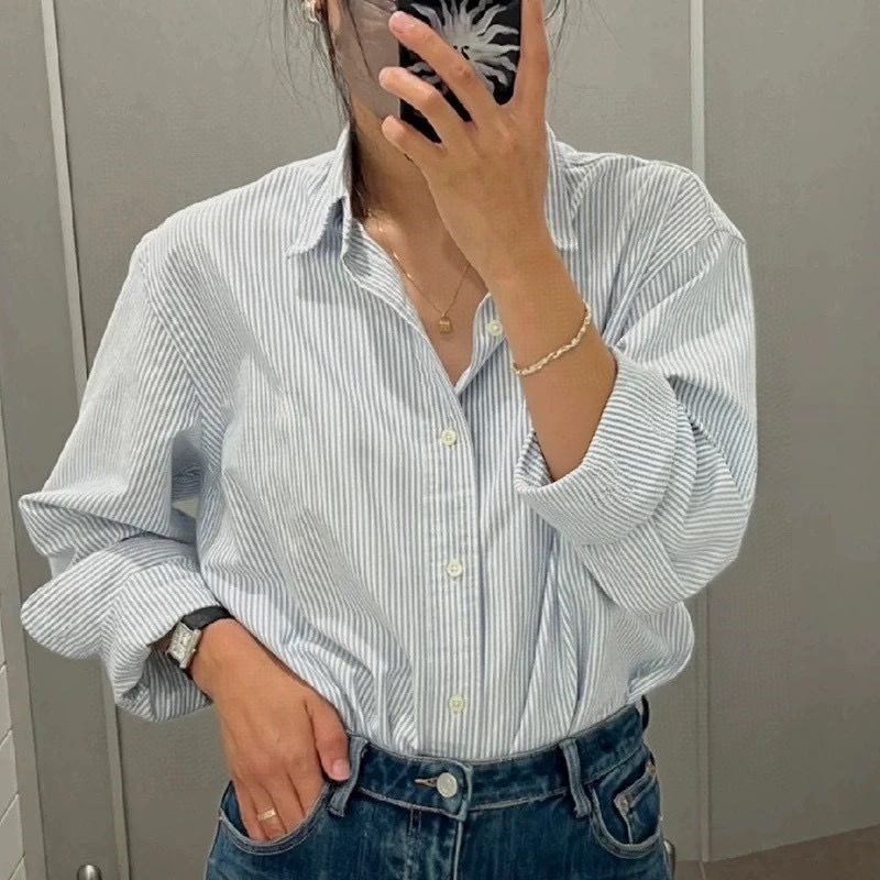 Ladies' striped casual shirt  E437