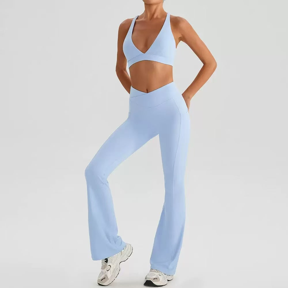 Yoga set, beautiful back, outdoor running, fitness clothing  E1371