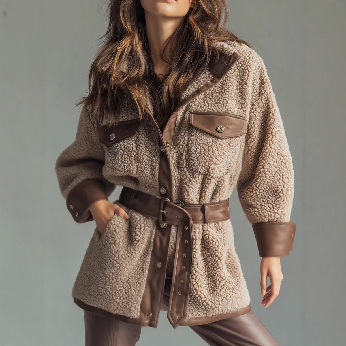 Plush coat women's clothing   E828