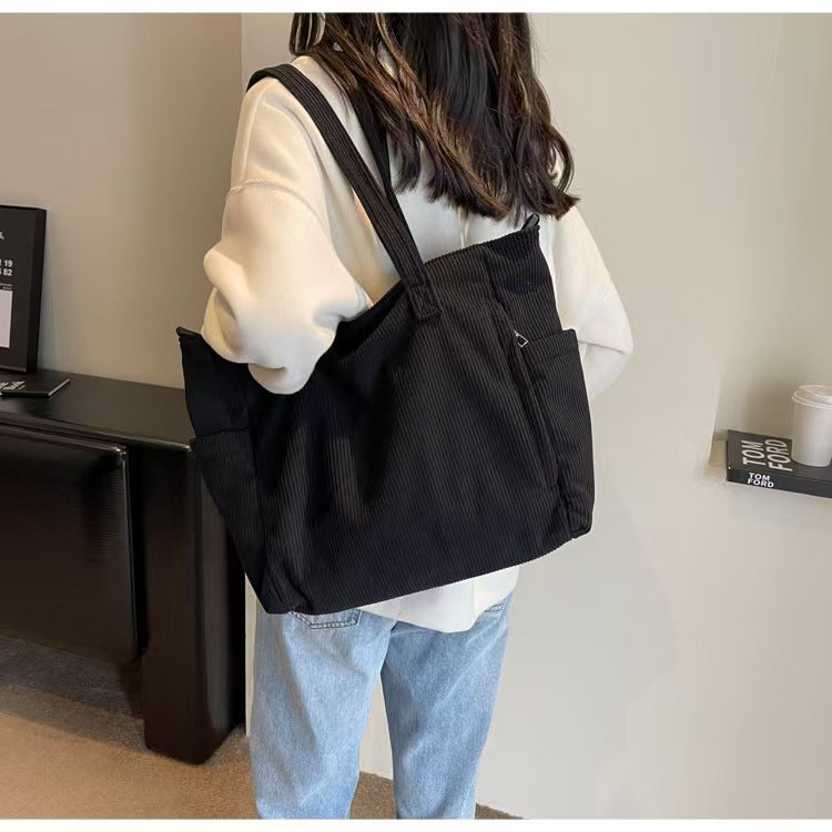 Handheld single shoulder solid color large capacity bag  E756