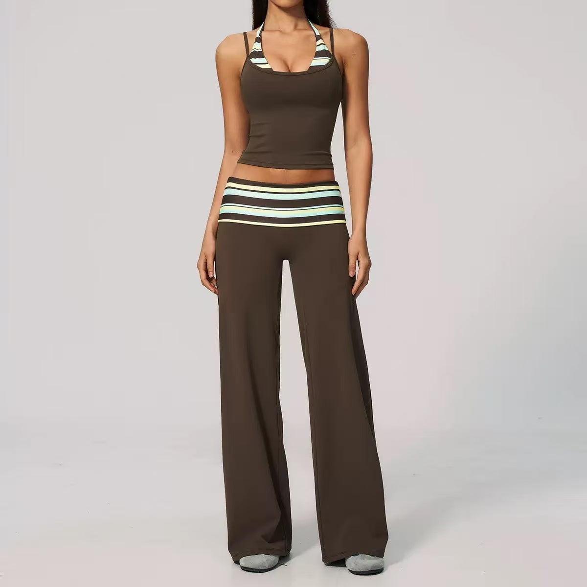 Wave point exercise quick drying yoga suit set  E1406