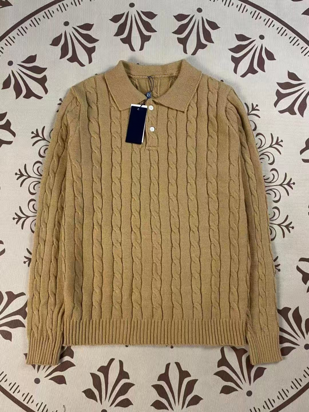 Loose sweater warm double button pullover   E838