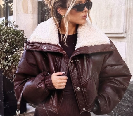 Short classic warm jacket  E1509